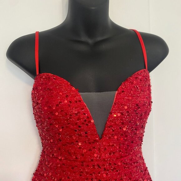 Red Sparkle Mini‎ Dress Women's Size Small - Picture 5 of 9